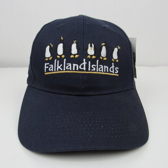 Falkland Islands Cap New Hat Blue Men's Adjustable Embroidered Penguins - Picture 2 of 10